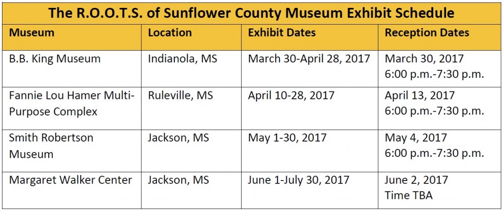 ROOTS exhibit schedule